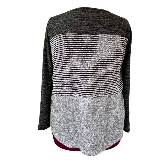St. John’s Bay Soft Striped Tunic Lightweight Sweater Gray‎ Plus Size XL - Picture 3 of 10